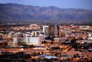 Tucson skyline after dark